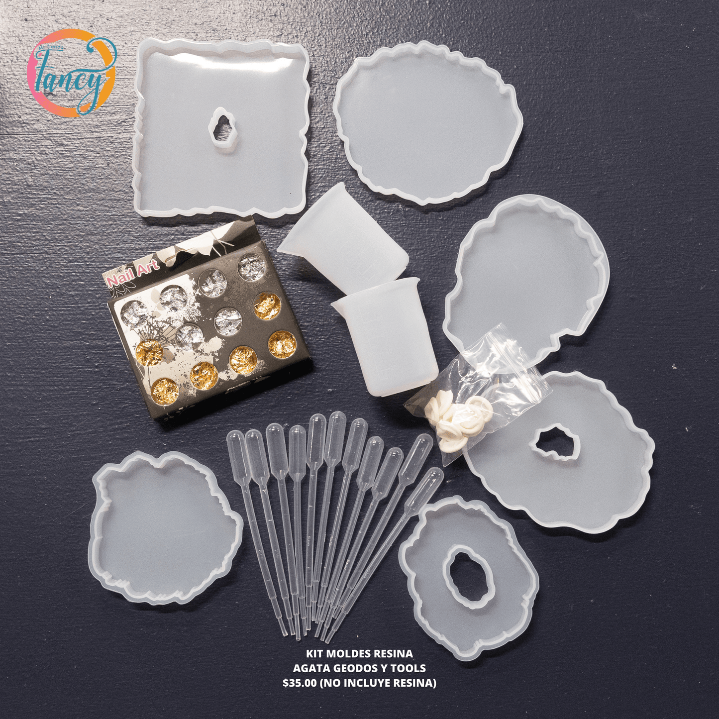 KIT MOLDES RESINA AGATA GEODOS Y TOOLS