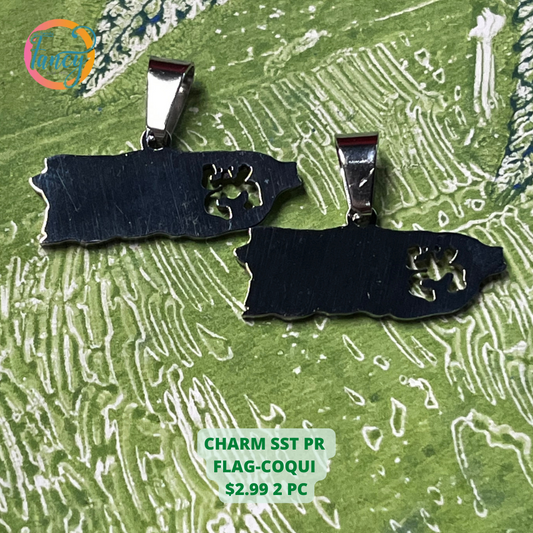 PENDANT MAP PUERTO RICO COQUI INSERT SST 2 PC