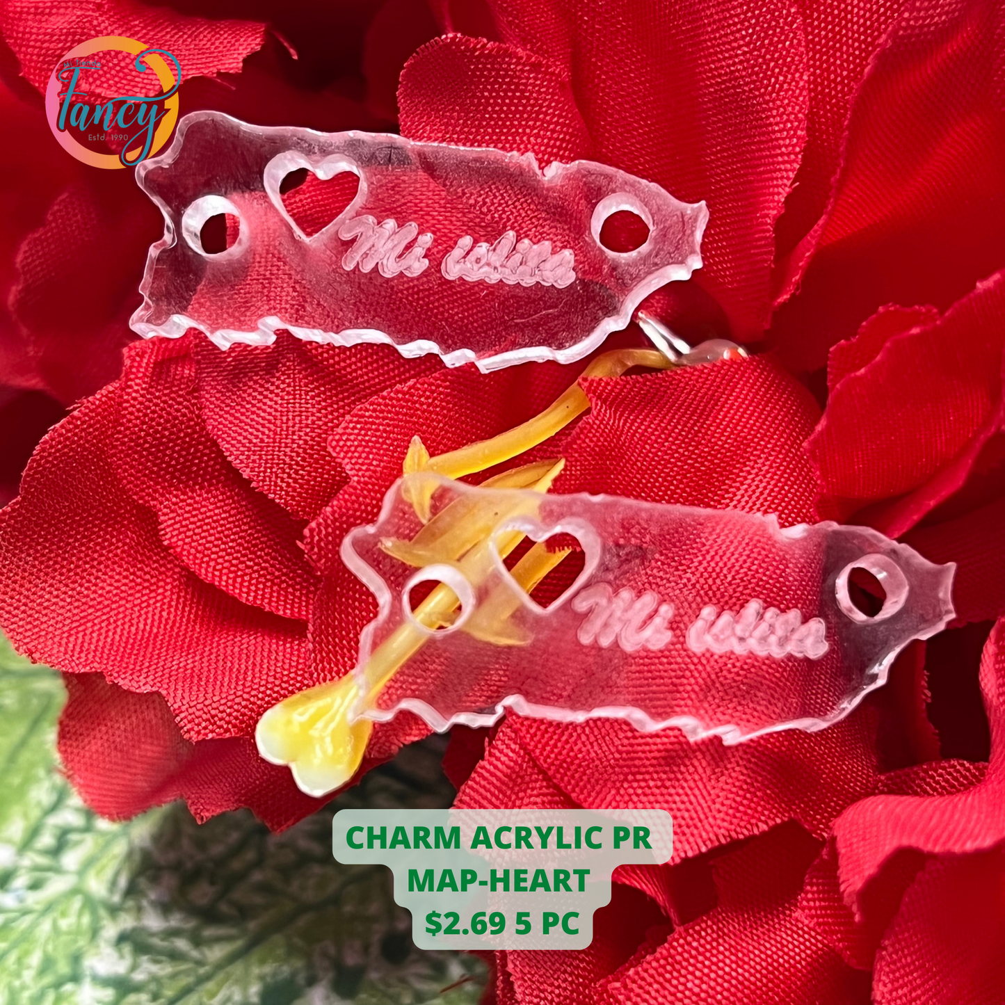 CHARM ACRYLIC PR MAP MI ISLITA 2PC