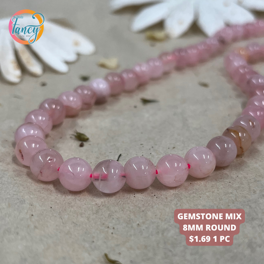 GEMSTONE MIX 8MM ROUND 1 STRAND