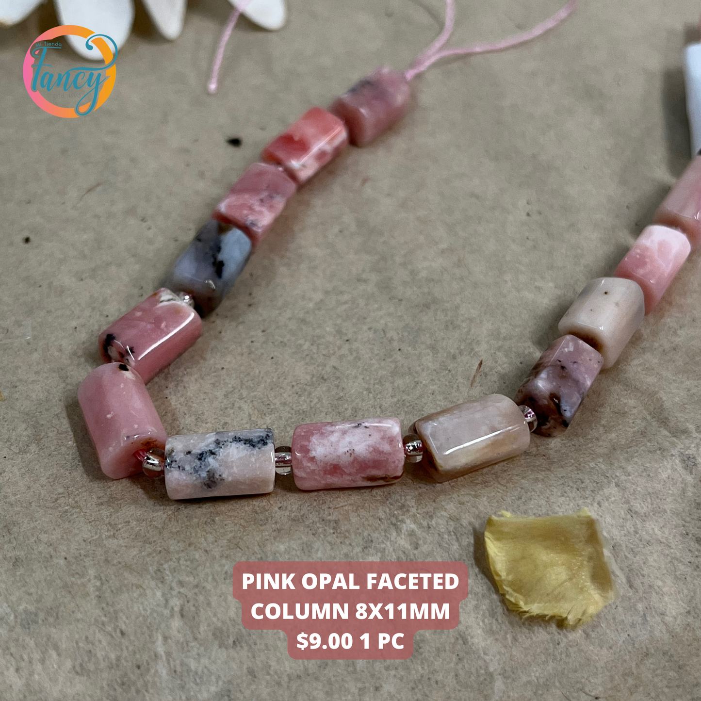 PINK OPAL FACETED COLUMN 8X11MM
