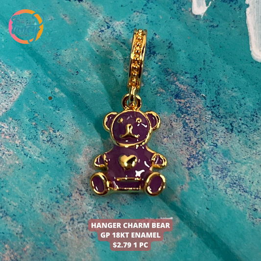 HANGER CHARM BEAR GP 18 KT ENAMEL 1 PC