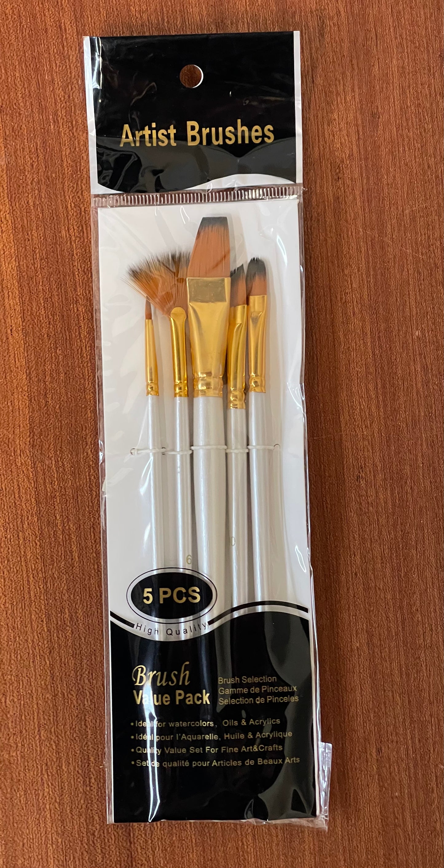 BRUSH SET NYLON 5 PC MIX