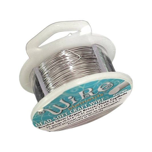 CRAFT WIRE 26GA BRUSHED SILVER 15 YD NON TARNISH