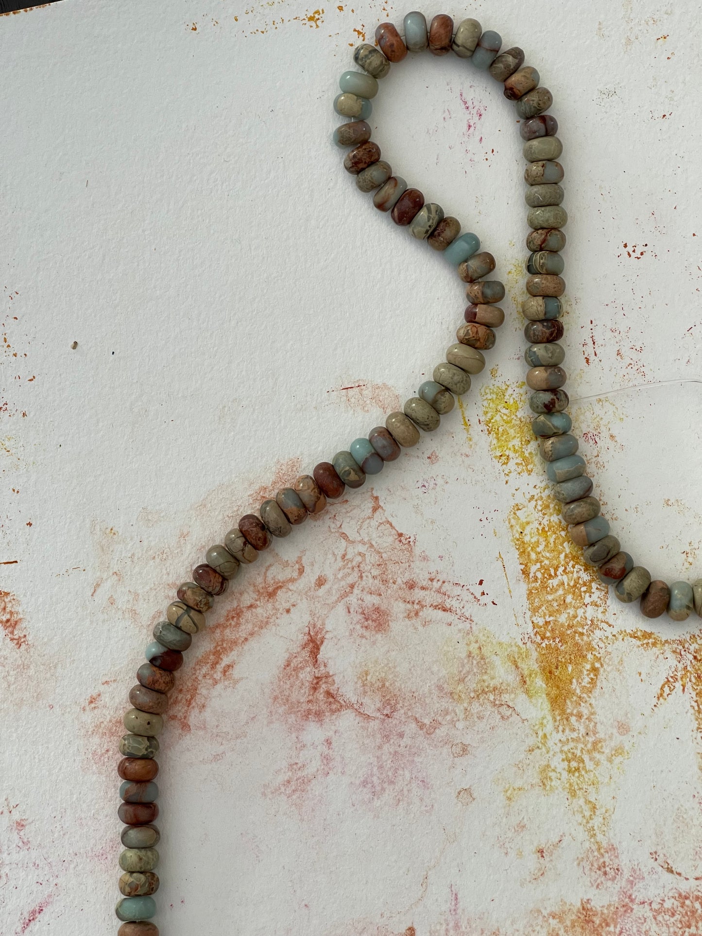 JASPER NATURAL RONDELLE 6MM MULTI 1 STRAND