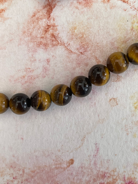 TIGER EYE 8MM ROUND 24PCS 1 STRAND