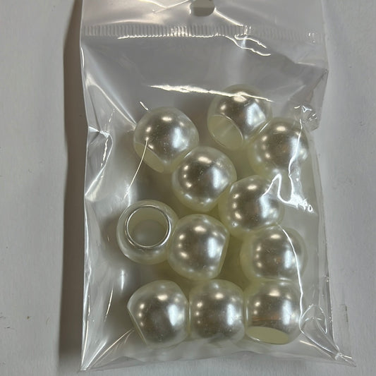 PEARL ACRYLIC RONDELLE 17X14MM 20GRM
