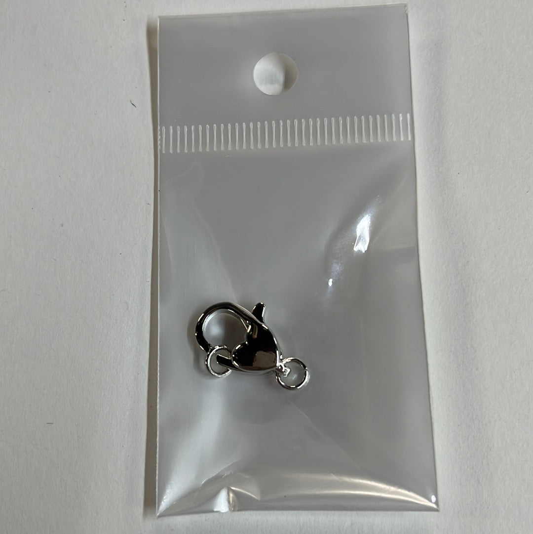 LOBSTER 16x11mm HEART Shape PLATINUM  1 PC