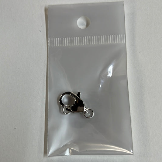 LOBSTER 16x11mm HEART Shape PLATINUM  1 PC