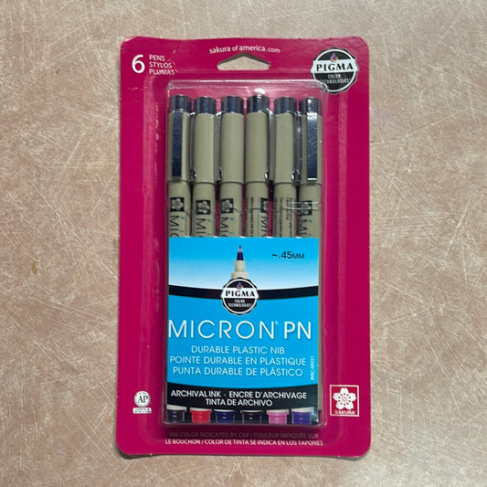 MICRON PEN 6 PC SET 6 colors