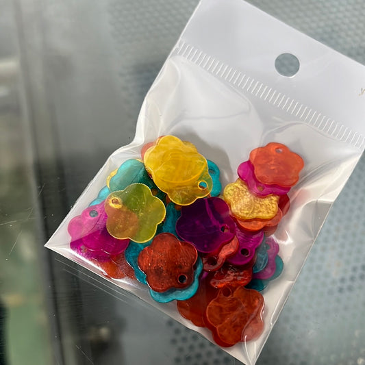 CHARM CAPIZ FLOWER MIX 12MM 50PC