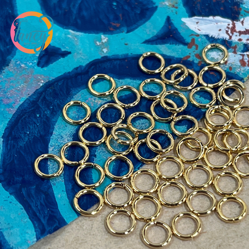 JUMPRING 5MM STAINLESS STEEL GOLD PLATE 18KT 20 GA 25 PC