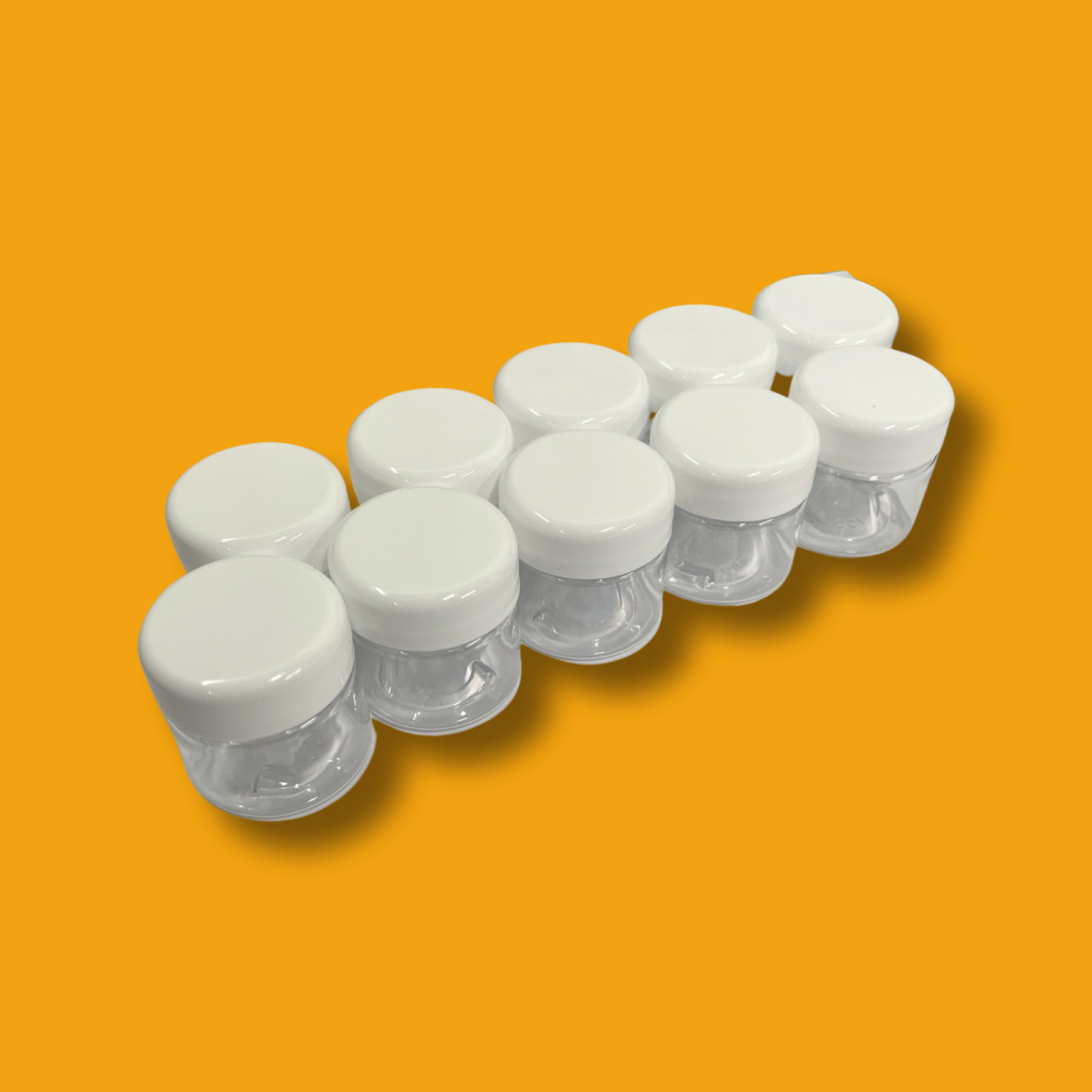 JAR 1/2 OZ CLEAR WHITE CAP DOME