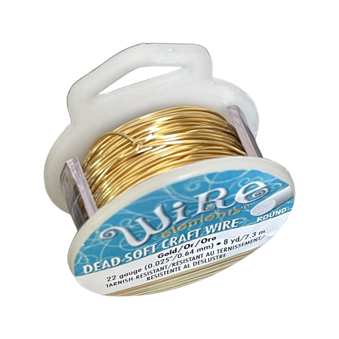 CRAFT WIRE 22GA GOLD 8 YDS NON TARNISH