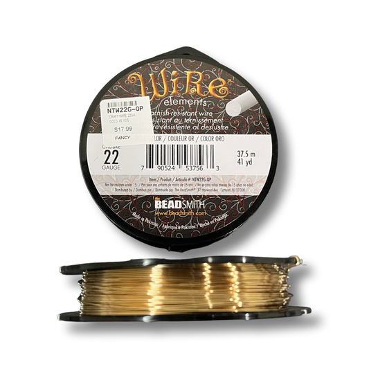 CRAFT WIRE 22 GA GOLD 41 YDS/37.5M TARNISH RESISTANT