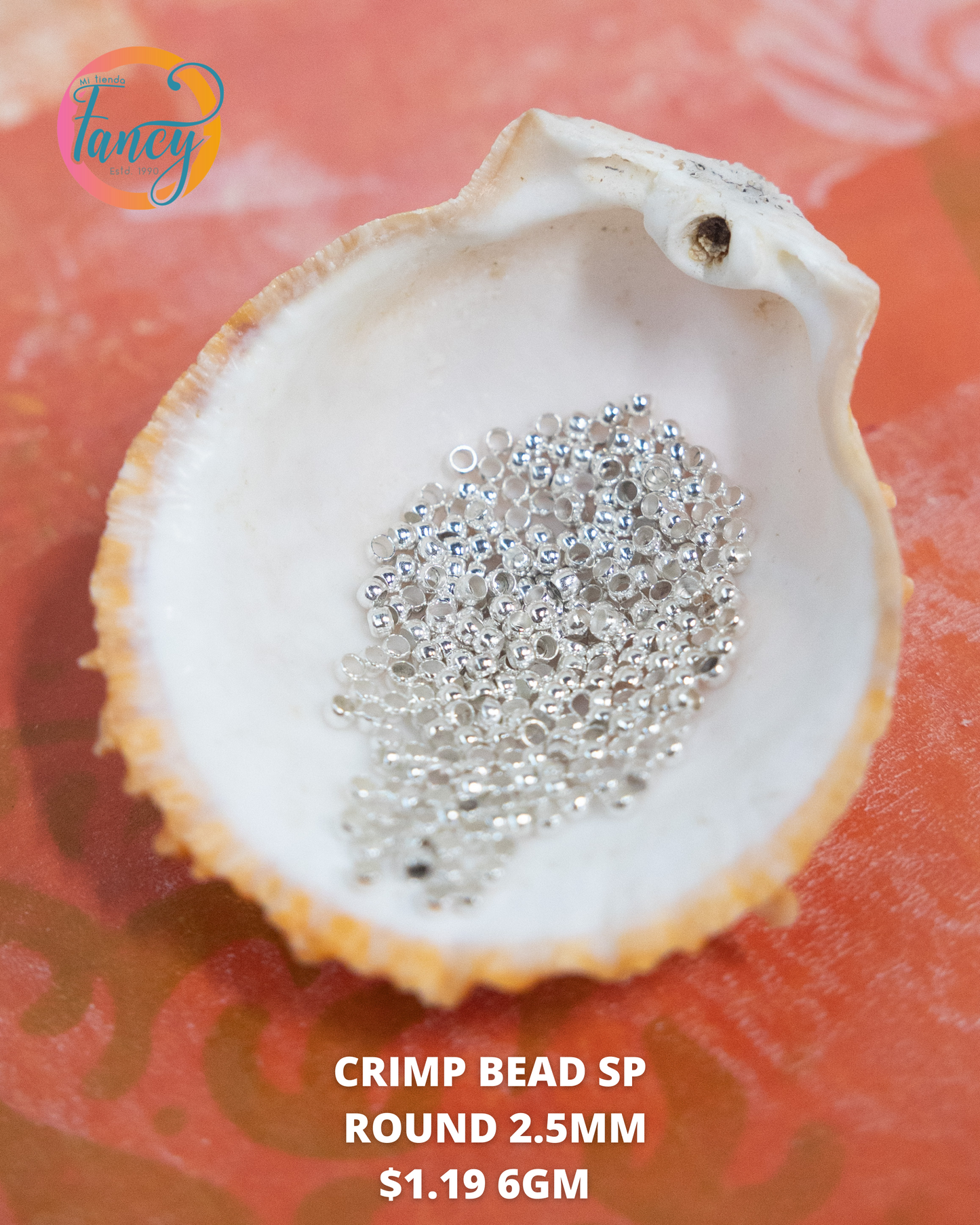 CRIMP BEAD 2.5MM RONDELLE SILVER PLATE 8 GM