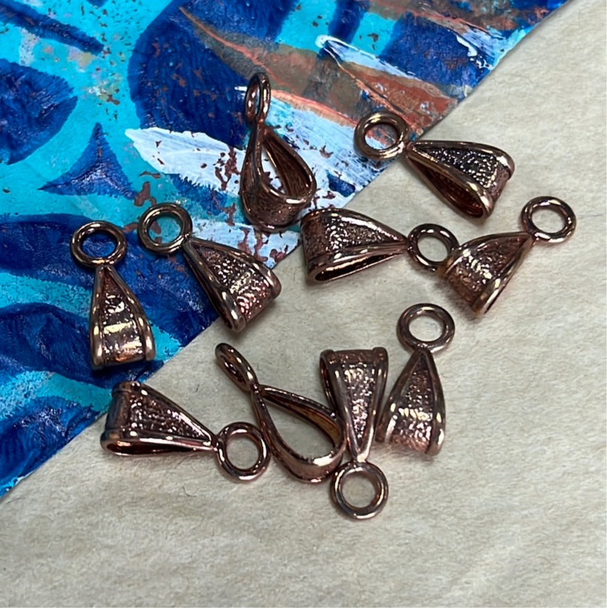 Bail 5mm with loop hanger copper plated 10 pc