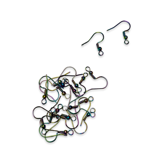 EARRING HOOK RAINBOW SST 20MM 5 PARES