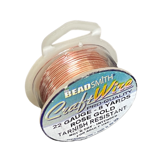 CRAFT WIRE 22GA ROSE GOLD 8YDS NON TARNISH