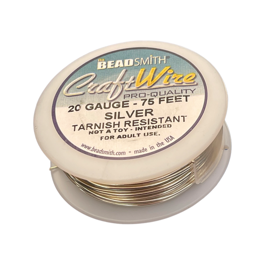CRAFT WIRE 20GA SILVER COLOR 75 FT TARNISH RESISTANT