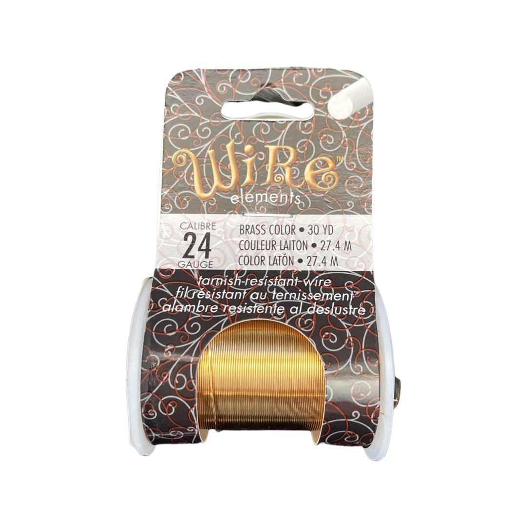 CRAFT WIRE 24GA BRASS COLOR 30YD/27.4M TARNISH RESISTANT