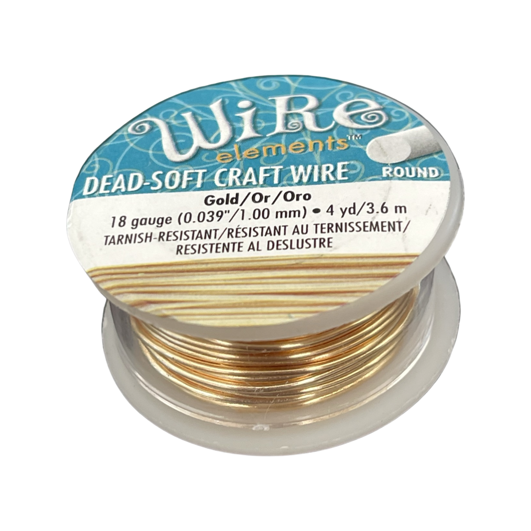 CRAFT WIRE 18 GA GOLD COLOR 4 YD TARNISH RESISTANT
