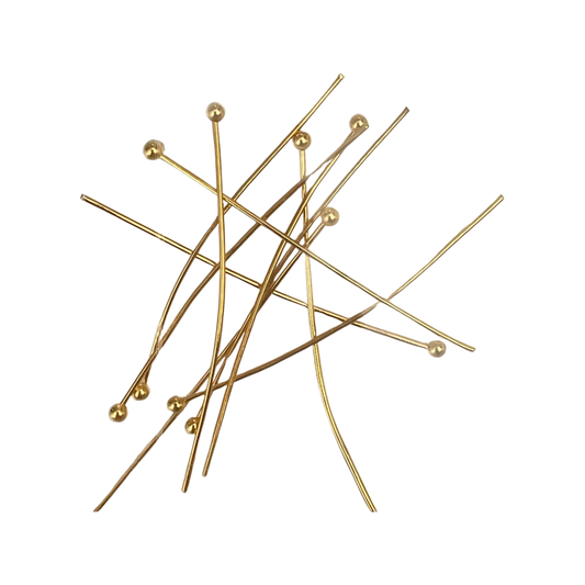 HEADPIN STAINLESS STEEL GOLD PLATE 40MM