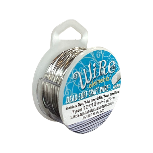 CRAFT WIRE 18GA STAINLESS STEEL 7YD NON TARNISH
