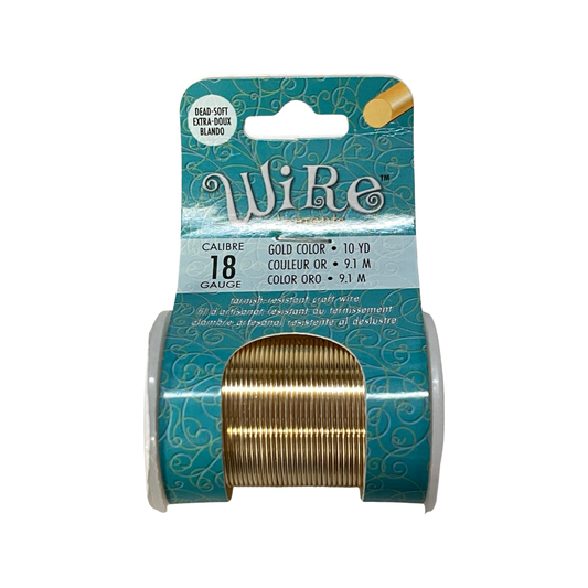 CRAFT WIRE 18GA GOLD 10YDS/9.1M TARNISH RESISTANT