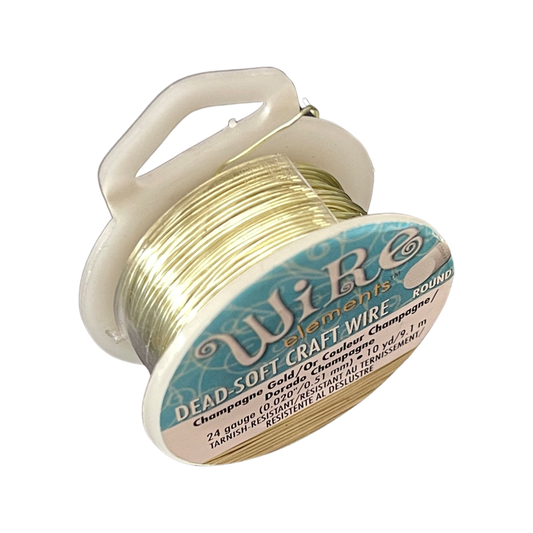 CRAFT WIRE 24 GA CHAMPAGNE GOLD 10 YD NON TARNISH