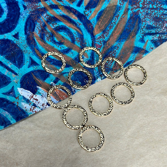 LINK RING SST GP HAMMERED