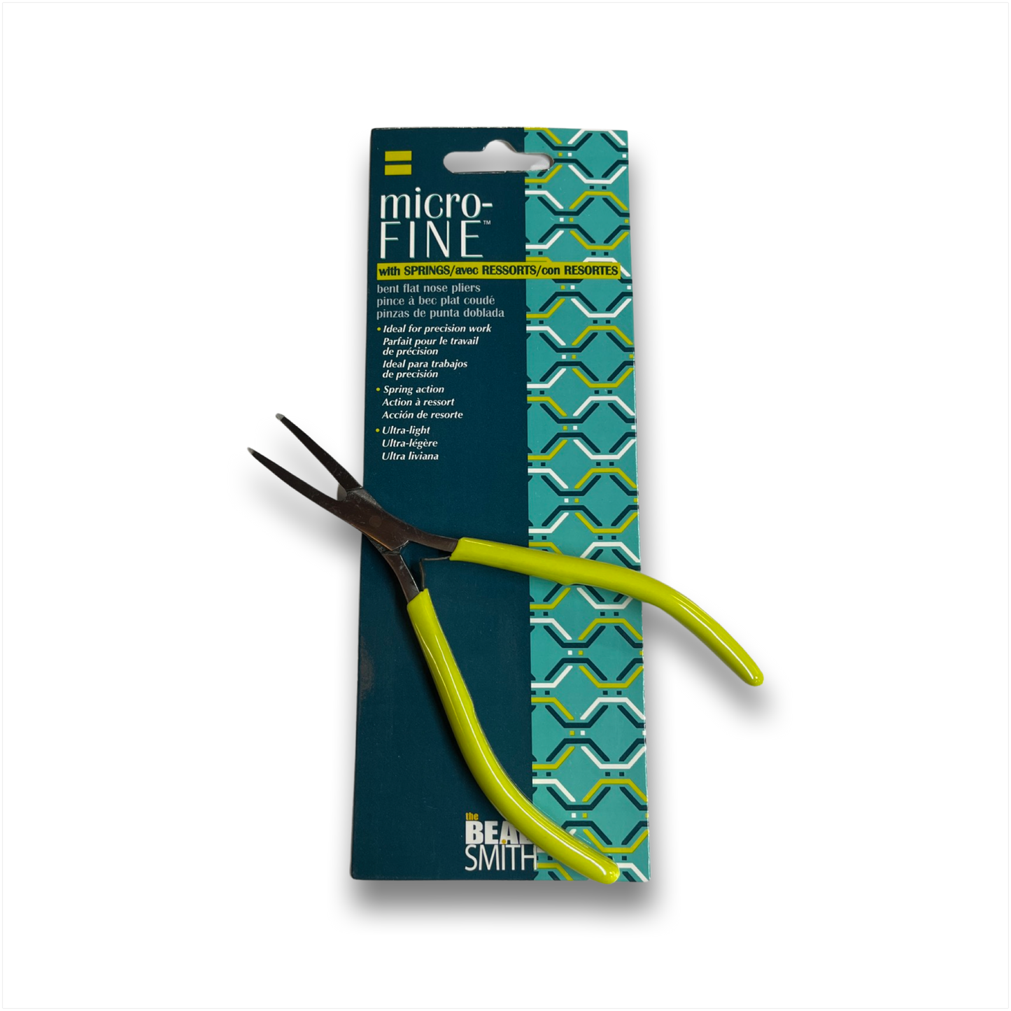 PLIER FLAT NOSE MICRO BENT 125MM WITH SPRING