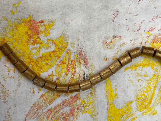 CORAL BEADS GOLD 6X4MM 1 STRAND 29 BEADS