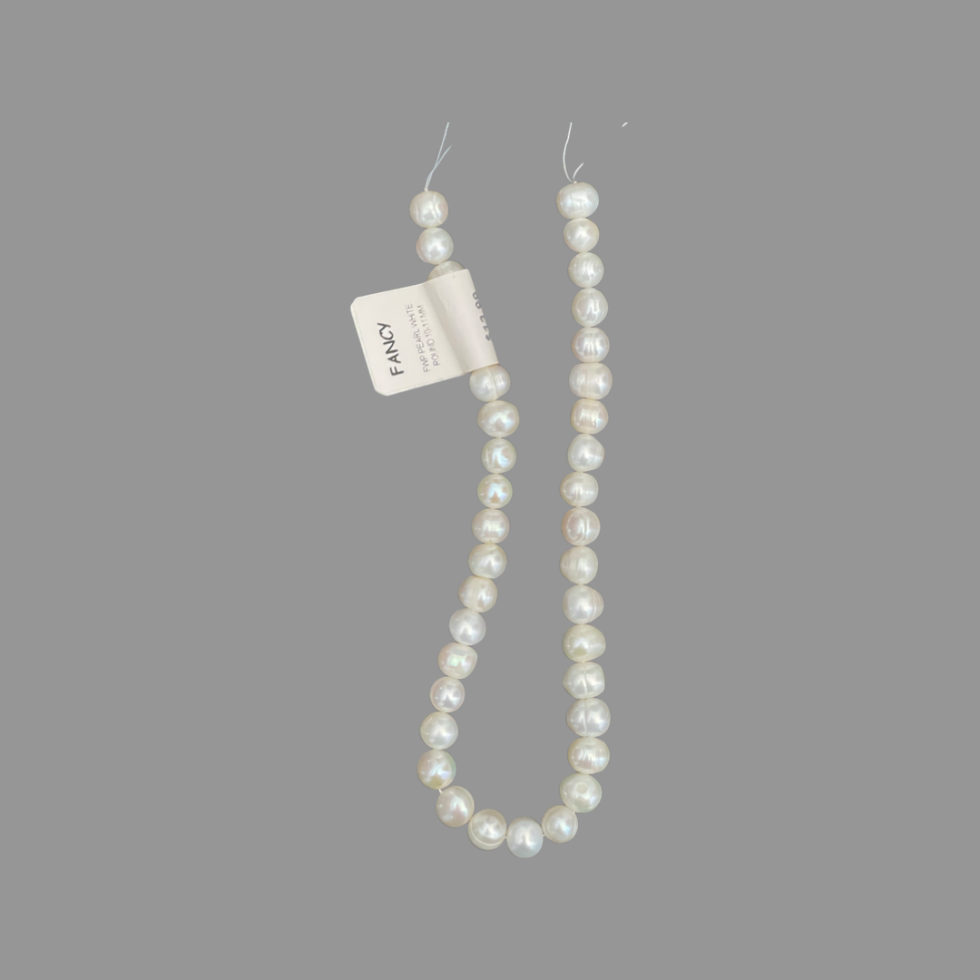 PERLA DE AGUA DULCE ROUND 10-11MM 1 STRAND FWP PEARL RICE 9-10MM