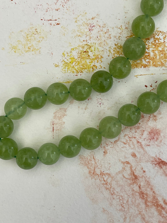 CHALCEDONY 10MM ROUND YELLOW GREEN 1 STRAND