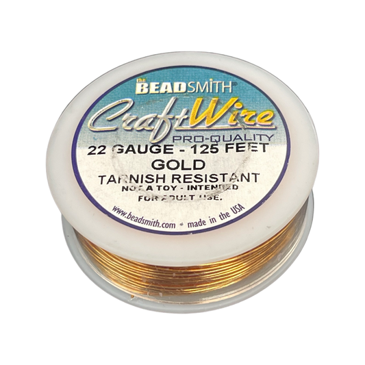 CRAFT WIRE 22GA GOLD COLOR 125FT NON TARNISH