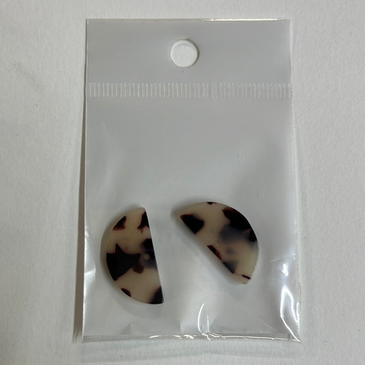 PENDANT HALF ROUND PLASTIC 23.5X12MM 2PC