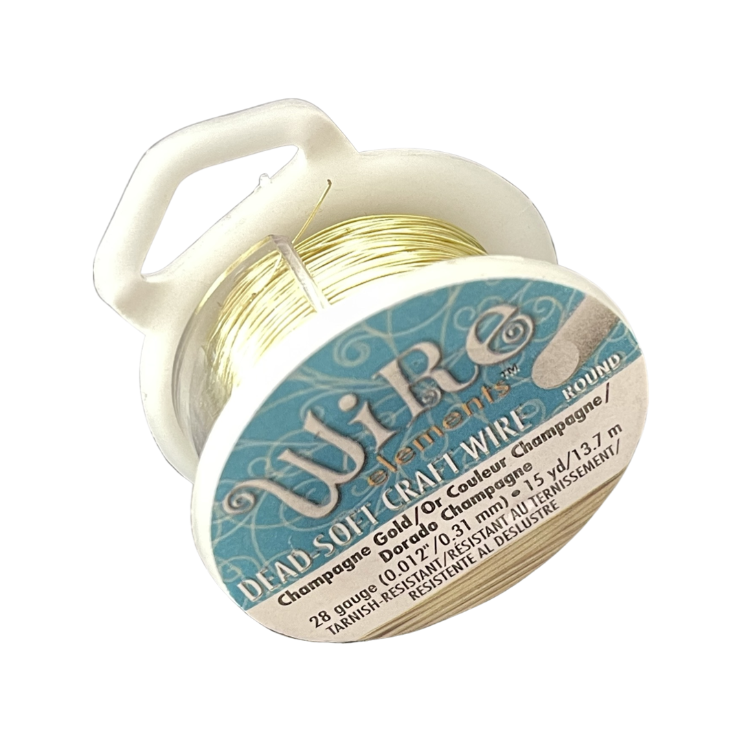 CRAFT WIRE 28 GA CHAMPAGNE GOLD 15 YDS NON TARNISH