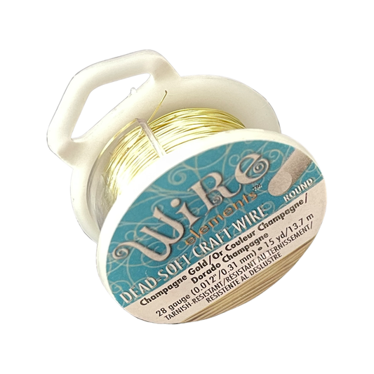 CRAFT WIRE 28 GA CHAMPAGNE GOLD 15 YDS NON TARNISH