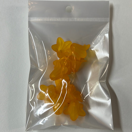 ACRYLIC BEAD FLOWER ORANGE 17MM 10 PC