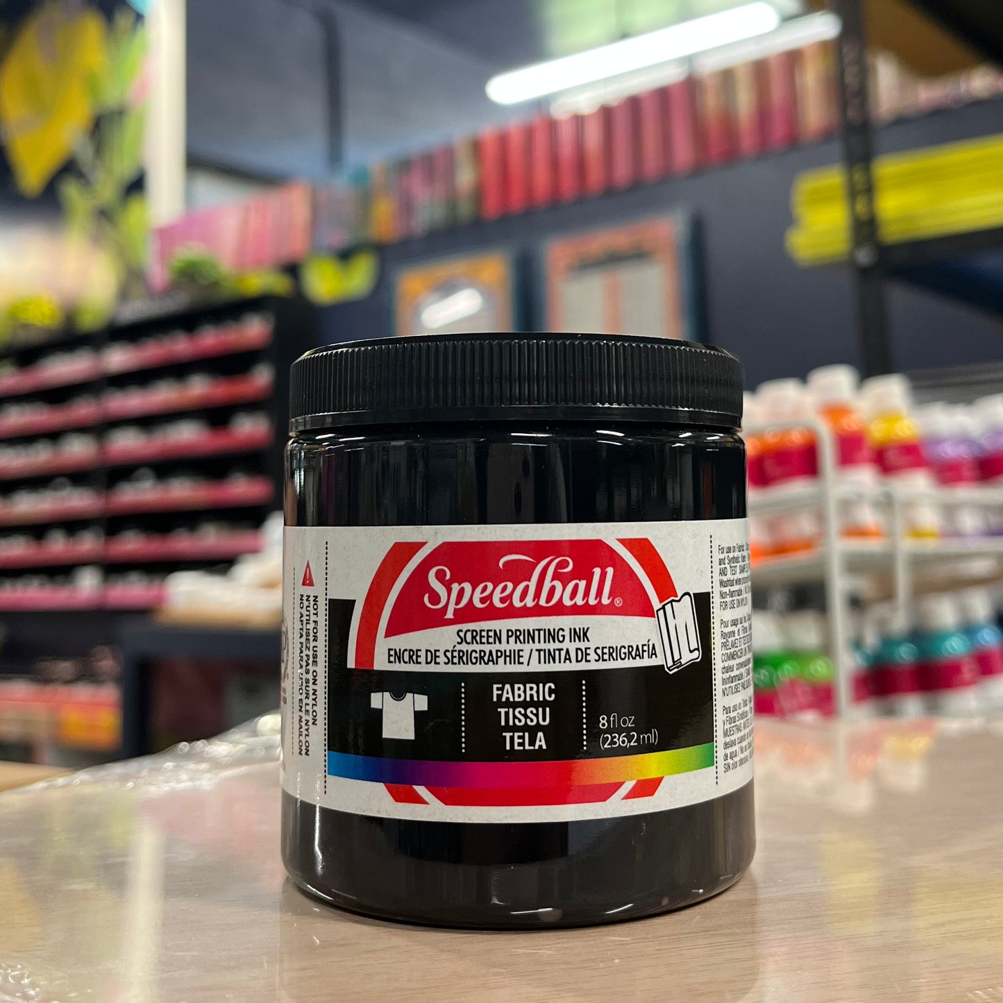 INK SCREENPRINTING FABRIC SPEEDBALL 8 OZ BLACK