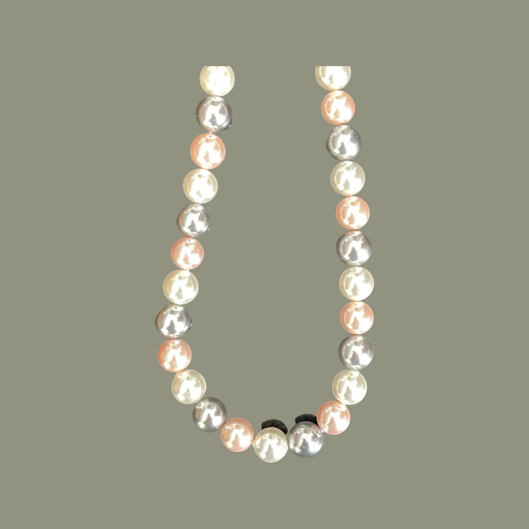 PERLA MADREPERLA REDONDA 8MM GRIS, ROSA, BLANCA 1 STRAND