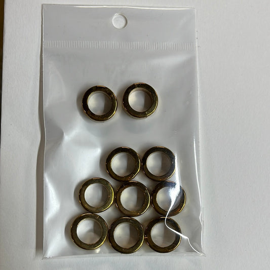 LINK ROUND GOLD ACRYLIC 16X5MM 10 PC