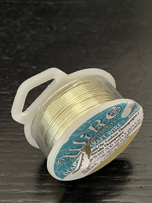 CRAFT WIRE 20GA CHAMPAGNE COLOR 6YD TARNISH RESISTANT