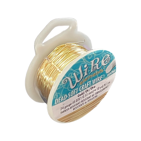 CRAFT WIRE 24GA GOLD NON TARNISH 10YDS