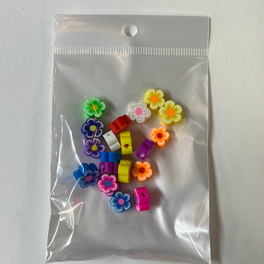 BEAD POLY CLAY FLOWER 8-10MM 20 PC