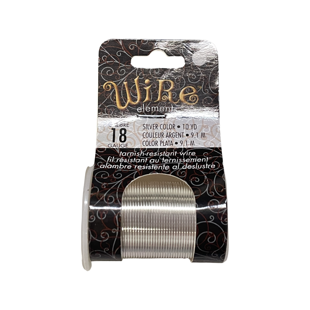 CRAFT WIRE 18GA SILVER 10 YD /9.1M TARNISH RESISTANT
