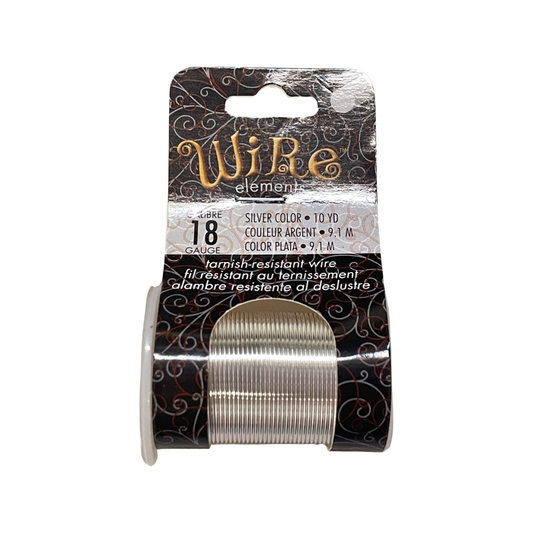 CRAFT WIRE 18GA SILVER 10 YD /9.1M TARNISH RESISTANT