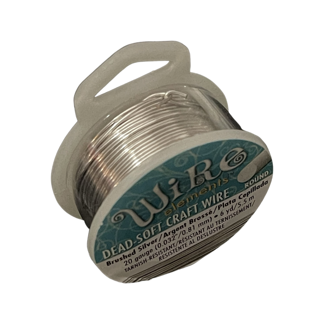 CRAFT WIRE 20GA BRUSHED SILVER 6YD/5.5M TARNISH RESISTANT