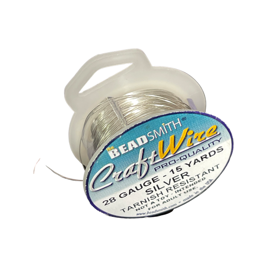 CRAFT WIRE 28GA SILVER COLOR 15YDS NON TARNISH